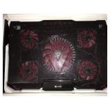 KLIM Cyclone Laptop Cooling Pad - 5 Fans Cooler - No More Overheating - Increase Your PC Performance and Life Expectancy - Ventilated Support for Laptop - Gaming Stand to Reduce Heating (Red)