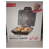 Dash Multi Mini Waffle Maker: Four Mini Waffles, Perfect for Families and Individuals, 4 Inch Dual Non-stick Surfaces with Quick Release & Easy Clean - Graphite