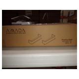 AMADA HOMEFURNISHING Wall Shelves, Floating Shelves for Bathroom, Kitchen, Bedroom, Bathroom Shelf with Towel Bar, Set of 2 Dark Brown-AMFS01B1