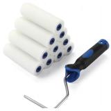 Foam Paint Roller,4-Inch Mini Paint Roller Cover Refills, Small Roller Nap, Foam-Covered Ends, High-Density Foam Covers for Roller Frame and Paint Roller Kit, Pack of 11