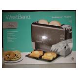 West Bend 77224 QuikServe Slide Through Wide-Slot Toaster with Cool Touch Exterior & Removable Crumb Tray, 2-Slice, Black