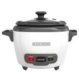 BLACK+DECKER 3-Cup Electric Rice Cooker with Keep-Warm Function, White, RC503