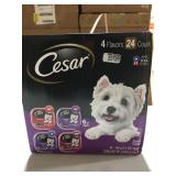 (24 Pack) CESAR Soft Wet Dog Food Classic Loaf in Sauce Beef Recipe, Filet Mignon, Grilled Chicken and Porterhouse Steak Variety Pack, 3.5 oz. Easy Peel Trays