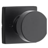 Kwikset Pismo Knob with Square Rose Single Dummy Door Knob in Iron Black