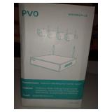 PVO Surveillance NVR Kits, 8 Channel Home Security Camera System 4PCS 1080P WiFi Security Camera Outdoor Built-in Repeater with IP66 Waterproof, Night Vision, Motion Alert, Remote Views, No Hard Disk