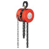 SPECSTAR 10 Feet Manual Hand Chain Block Hoist with 2 Hooks 1 Ton Capacity Red