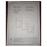 Walker Edison Set of 3 Hex Nesting Tables in Graphite and Gold