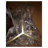 Walker Edison Set of 3 Hex Nesting Tables in Graphite and Gold