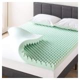 Best Price Mattress 4 Inch Egg Crate Memory Foam Mattress Topper with Calming Aloe Infusion, CertiPUR-US Certified, King