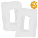 ENERLITES Screwless Decorator Wall Plates Child Safe Outlet Covers, Size 1-Gang 4.68" H x 2.93" L, Polycarbonate Thermoplastic, SI8831-W-10PCS, White (10 Pack)