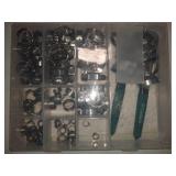 MIAHART 120Pcs Stainless Steel Single Ear Hose Clamps with Ear Clamp Pincer 10 Sizes 304 Stepless Crimp Clamps for Securing PEX Tubing Pipe Hose and Automotive Use with Storage Box 1/4 inch-1 1/8 inch