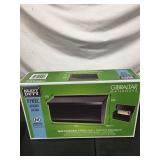 Gibraltar Mailboxes Woodlands Medium, Horizontal, Steel, Wall Mount Mailbox, Black, L4009WB0