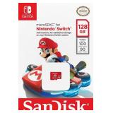 SanDisk 128GB microSDXC UHS-I Memory Card for Nintendo Switch, Red - 100MB/s, Micro SD Card - SDSQXAO-128G-GNCZN