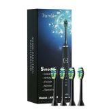 7am2m Sonic Electric Toothbrush for Adults and Kids, Wireless Fast Charge, One Charge for 60 Days,5 Modes with 2 Minutes Build in Smart Timer, Electric Toothbrushes(Black)