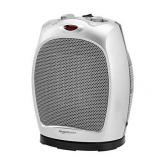 Basics 1500W Oscillating Ceramic Heater with Adjustable Thermostat, Silver
