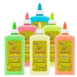 My Slime 6 Color Premium Glow-In-The-Dark Glue Pack (8oz Bottles) - Kid Safe, Non-Toxic, Washable - Superior Formula