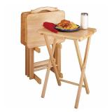 Winsome Wood Alex 5- Piece Snack Table Set, Natural Finish