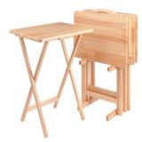 Winsome Wood Alex 5- Piece Snack Table Set, Natural Finish
