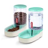 PHABULS Automatic Cat Feeder Gravity Dog Feeder and 1 Gallon Pet Feeder Dispenser Green Feeder for Small and Medium Sized Pets(Green Food Feeder)