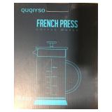 French Press Coffee Maker 34oz 304 Stainless Steel French Press with 4 Filter, Heat Resistant Durable, Easy to Clean, Borosilicate Glass Coffee Press, 100% BPA Free Glass Teapot, Brown