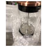 French Press Coffee Maker 34oz 304 Stainless Steel French Press with 4 Filter, Heat Resistant Durable, Easy to Clean, Borosilicate Glass Coffee Press, 100% BPA Free Glass Teapot, Brown