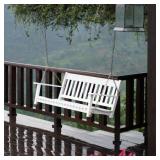 Better Homes & Gardens Delahey Outdoor Porch Swing, White, Seats 2