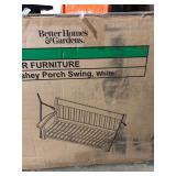 Better Homes & Gardens Delahey Outdoor Porch Swing, White, Seats 2