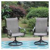 2pc Patio Swivel Rocking Chairs - Gray - Captiva Designs