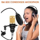 Condenser Microphone Bundle BM-800 Mic Kit with Adjustable Mic Suspension Scissor Arm, Shock Mount and Double Layer Pop Filter for Studio Recording and Broadcasting