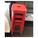 4 pack, Red Barstools - 30â Height