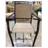 3-Piece Patio Bistro Set Tan High Chairs with Glass Table