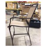 3-Piece Patio Bistro Set Tan High Chairs with Glass Table