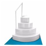 Blue Wave Wedding Cake Above Ground Pool Step w/ Liner Pad - White