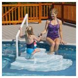 Blue Wave Wedding Cake Above Ground Pool Step w/ Liner Pad - White