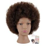 Kalyx Mannequin Head African American with 100% Human Hair Cosmetology Afro Hair Manikin Head for Pr