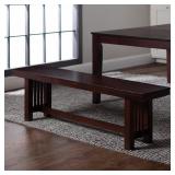 Walker Edison - Meridian Wood Dining Bench, Cappuccino