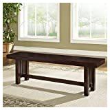 Walker Edison - Meridian Wood Dining Bench, Cappuccino