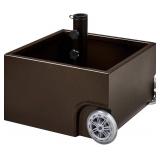 Yaheetech 150lbs Portable Patio Umbrella Stand Free Standing Umbrella Base with Fillable Planter & Drainage Hole Wheels for Outdoor, Market, Garden Backyard, Brown