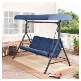 Mainstays Forest Hills 3 Person Steel Porch Swing - Blue/Black