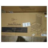 Mainstays Outdoor Wood Porch Rocking Chair, White Color, Weather Resistant Finish