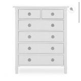 evolur Julienne Traditional 6-drawer Chest, Brush White