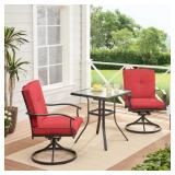 Mainstays Belden Park 3-Piece Outdoor Patio Bistro Set, Red