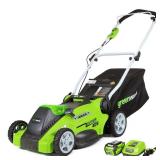 Greenworks 16-Inch 40V Cordless Lawn Mower, 4.0 AH Battery Included 25322