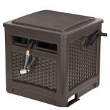 Suncast Smart Trak Wicker Garden Hose Reel Guide and Hideaway, Java Brown