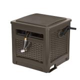 Suncast Smart Trak Wicker Garden Hose Reel Guide and Hideaway, Java Brown