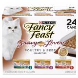 (24 Pack) Fancy Feast Gravy Wet Cat Food Variety Pack, Gravy Lovers Poultry & Beef Feast Collection, 3 oz. Cans