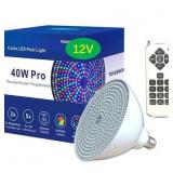 Toveenen Color-Changing LED Pool Light 12V 40W Remote Pool Lights for Inground Pool (12V,40W)