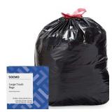 Amazon Brand - Solimo Multipurpose Drawstring Trash Bags, 30 Gallon, 50 Count Single