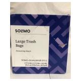 Amazon Brand - Solimo Multipurpose Drawstring Trash Bags, 30 Gallon, 50 Count Single
