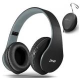 Zihnic Bluetooth Headphones Over-Ear, Zihnic Foldable Wireless and Wired Stereo Headset Micro SD/TF, FM for Cell Phone,PC,Soft Earmuffs &Light Weight for Prolonged Wearing(Black/Gray)